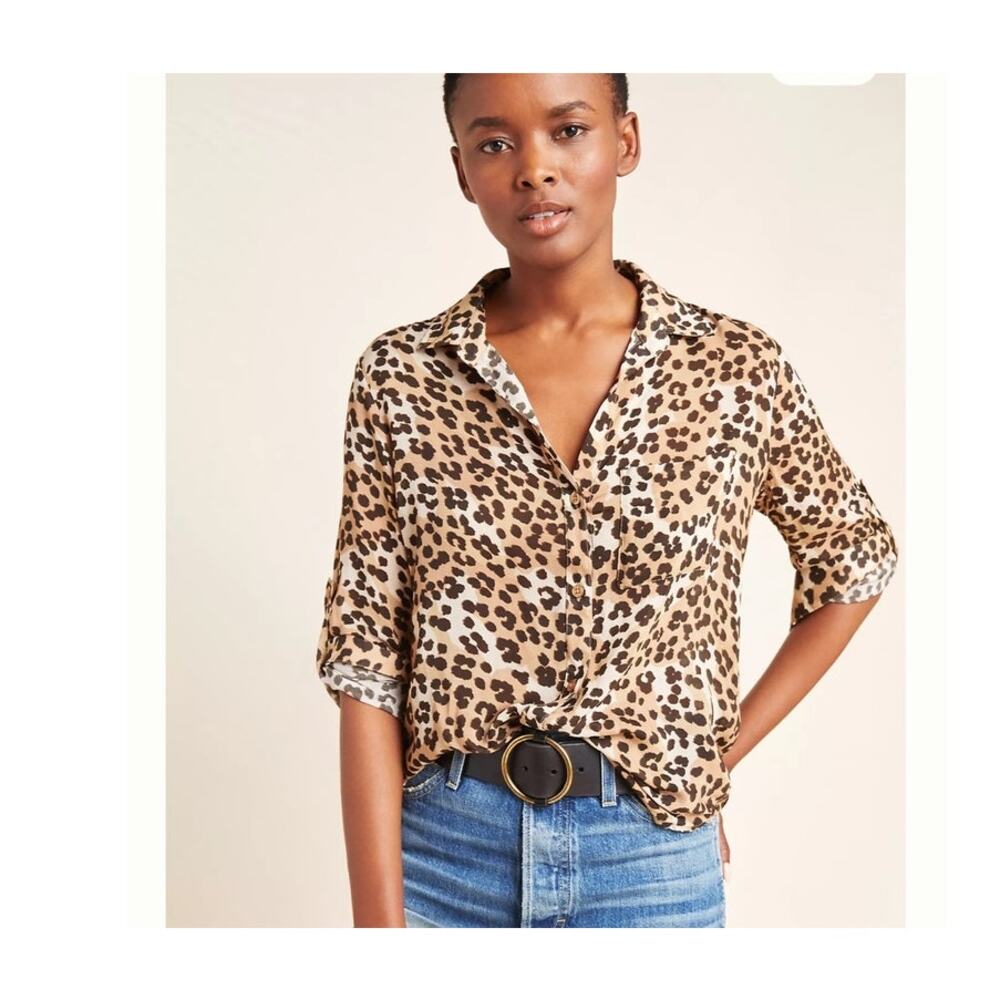Cloth & Stone Lana Leopard Animal print Button down size small Retail is $98